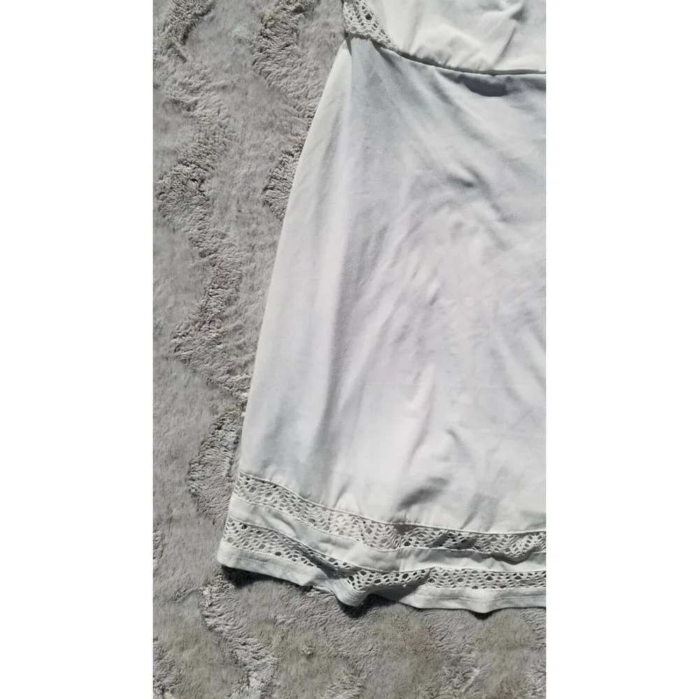 Tobi Knit Mesh Top‎ Quarter Sleeve White Dress XS
